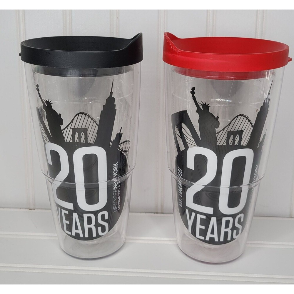 RARE New York New York‎ Las Vegas Casino 24oz Tervis Tumbler 20th Anniv Glasses